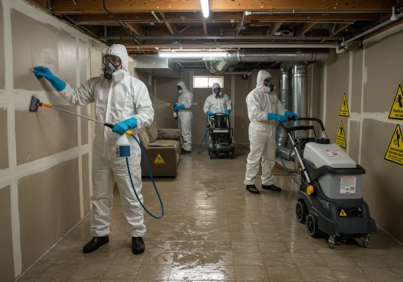 Basement Moisture Removal and Structural Drying process in Coal Grove, OH